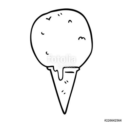 500x500 Line Drawing Cartoon Ice Cream Cone Stock Image And Royalty Free - Ice Cream Cone Line Drawing