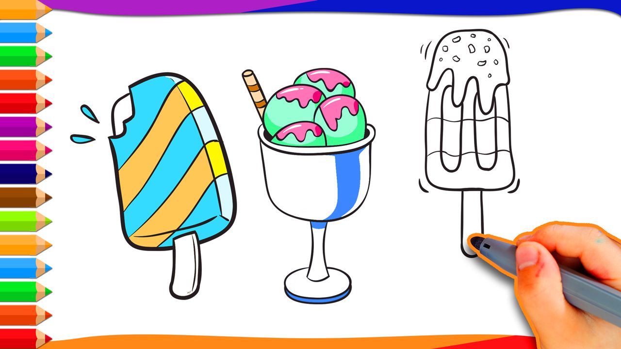 1280x720 How To Draw A Cup Ice Cream - Ice Cream Drawing