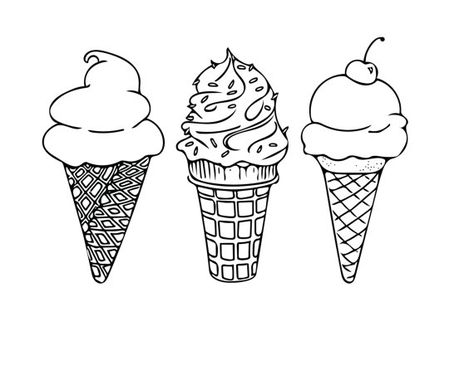 474x365 Printable Coloring Sheet Instant Download Ice Cream - Ice Cream Drawing