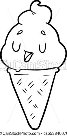 232x470 Cute Line Drawing Of A Ice Cream - Ice Cream Drawing