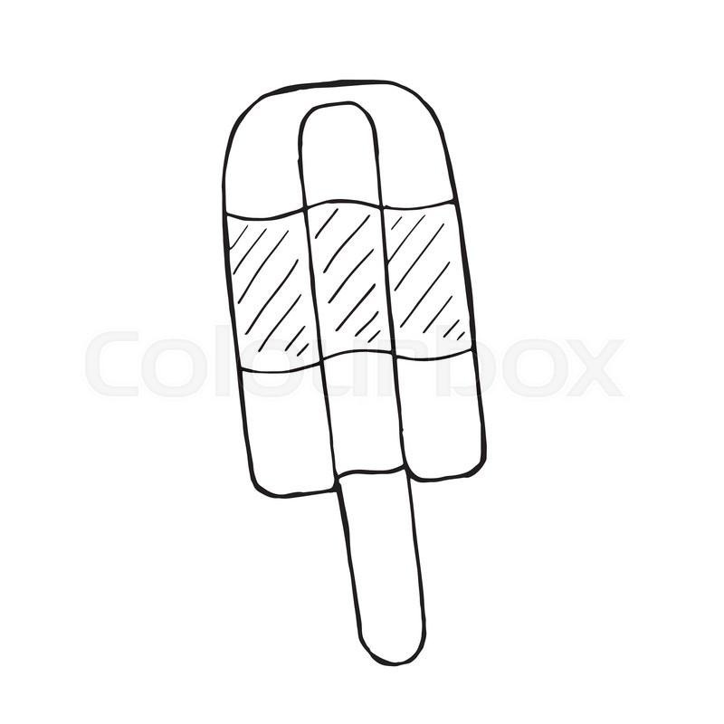 800x800 Vector Doodle Line Drawing Cartoon Ice Stock Vector Colourbox - Ice Cream Drawing Cartoon