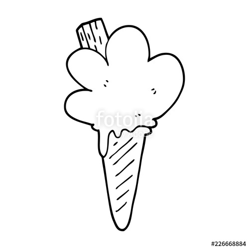 500x500 Line Drawing Cartoon Ice Cream Cone Stock Image And Royalty Free - Ice Cream Drawing Cartoon