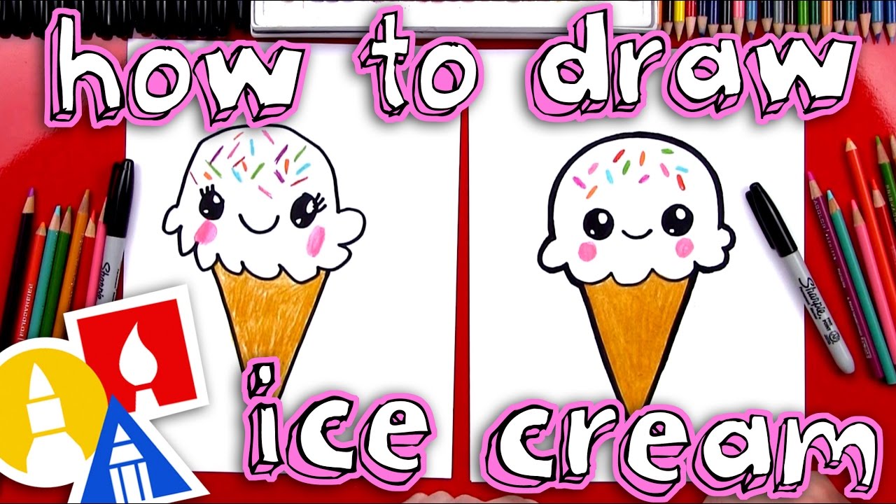 1280x720 How To Draw A Cute Ice Cream Cone - Ice Cream Drawing For Kids