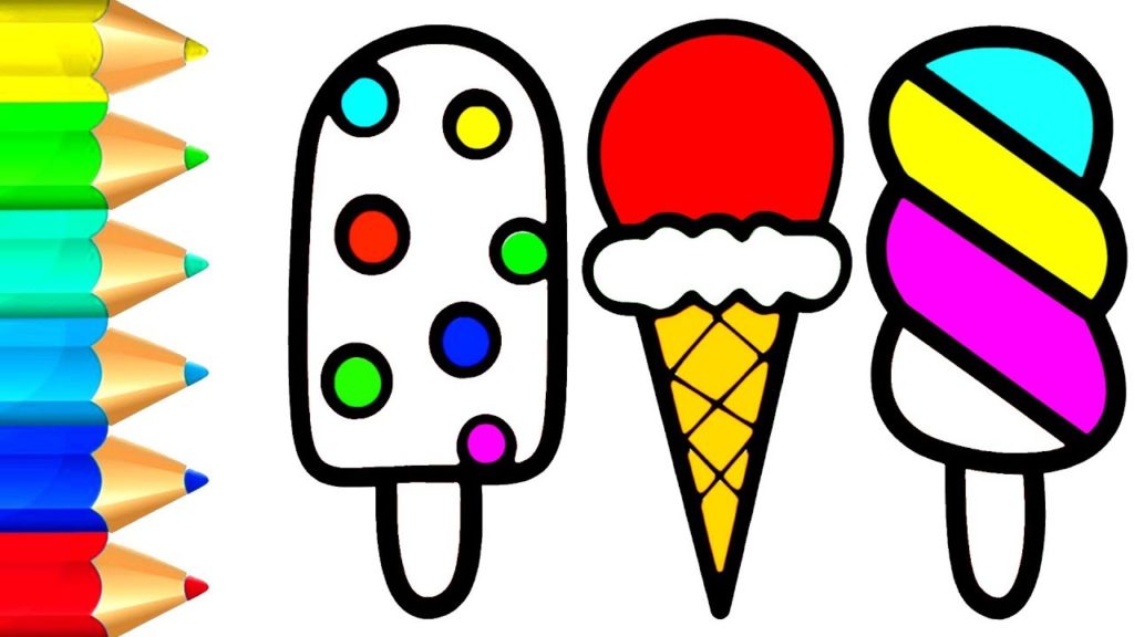 1024x576 Ice Cream Coloring Pages For Baby - Ice Cream Drawing For Kids