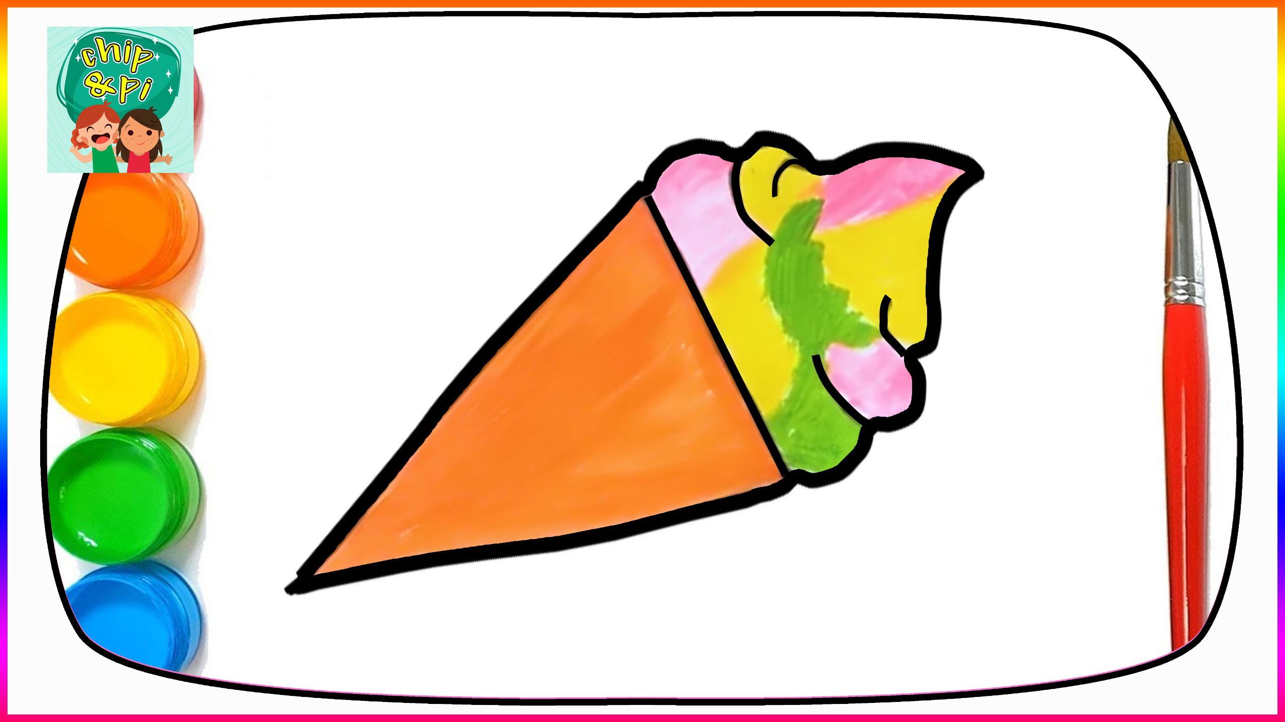 2560x1440 Ice Cream Drawing And Coloring Pages Kids Videos Learning Colors - Ice Cream Drawing For Kids