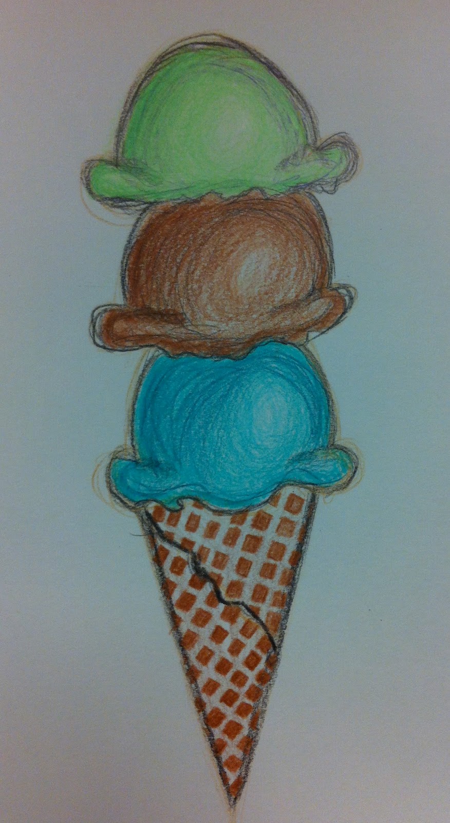 876x1600 Angela Anderson Art Blog Ice Cream Colored Pencil Drawings - Ice Cream Drawing For Kids