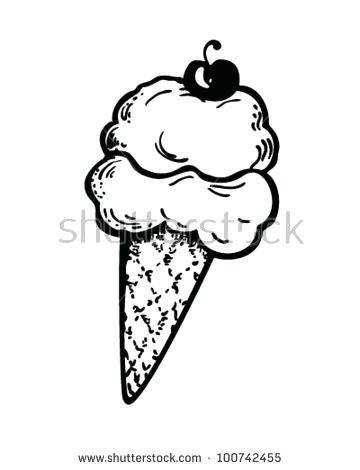 360x470 Ice Cream Cone Drawing Cones Black And White Jsonfiddle - Ice Cream Drawing Images