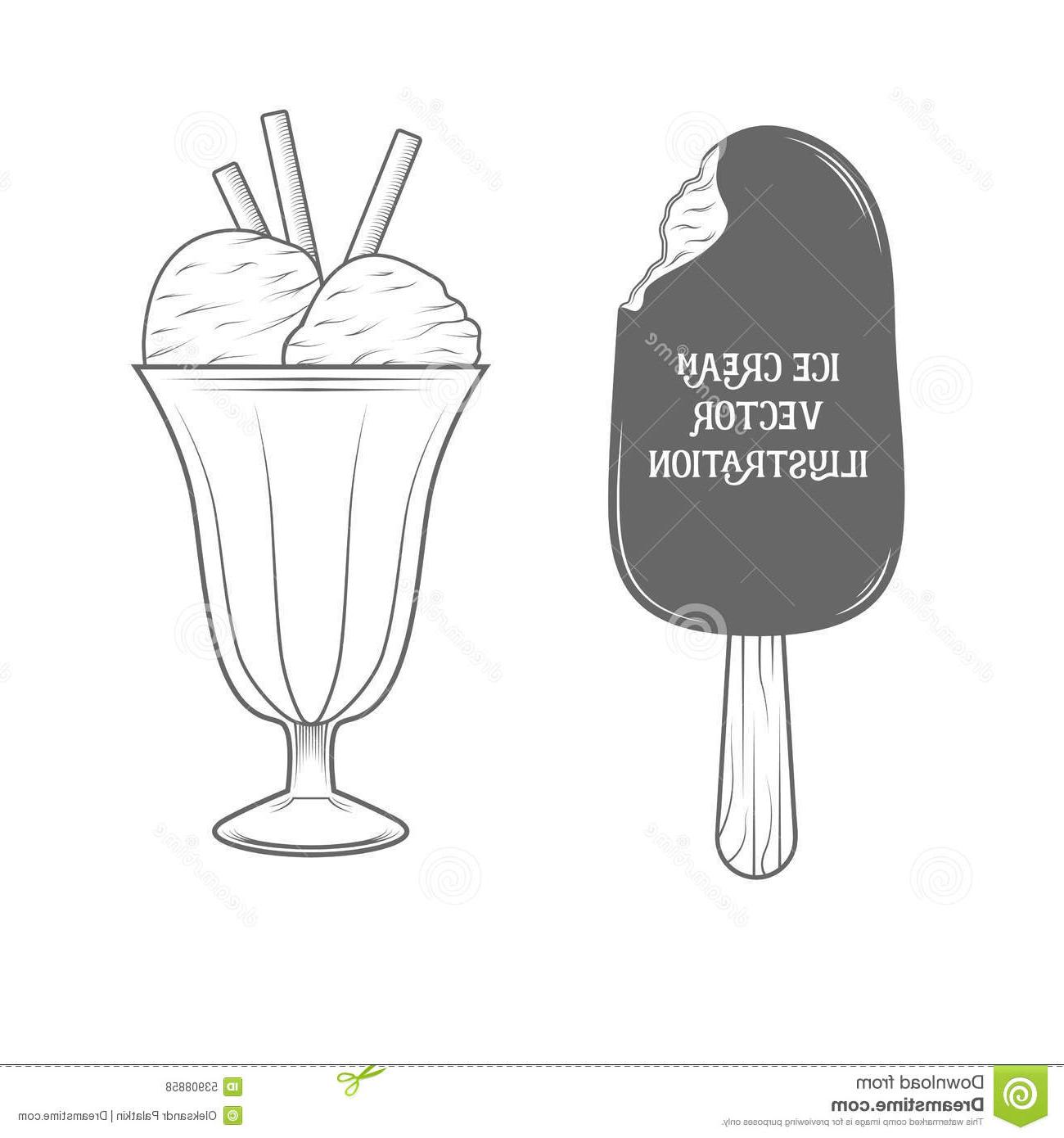 1300x1390 Best Ice Cream Illustration Vintage Draw Style Design - Ice Cream Drawing Images