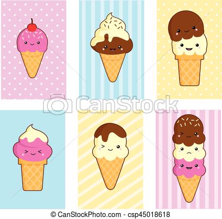 450x445 cute ice cream drawings a collection of cute ice cream card vector - Ice Cream Drawing Images