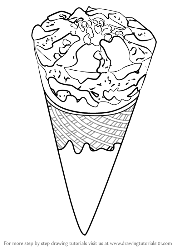567x800 learn how to draw chocolate ice cream cone - Ice Cream Drawing Pictures