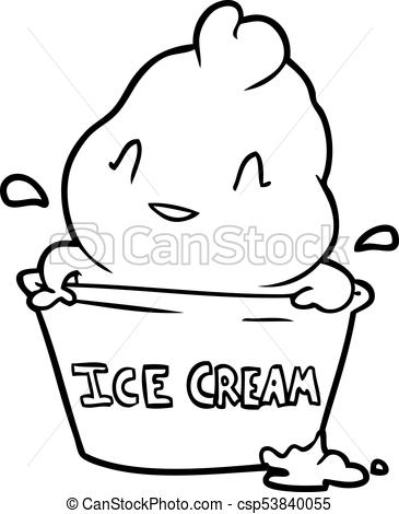 365x470 Cute Line Drawing Of A Ice Cream - Ice Cream Line Drawing