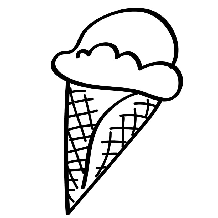 830x830 Ice Cream Black And White Clipart Clip Art Images - Ice Cream Line Drawing