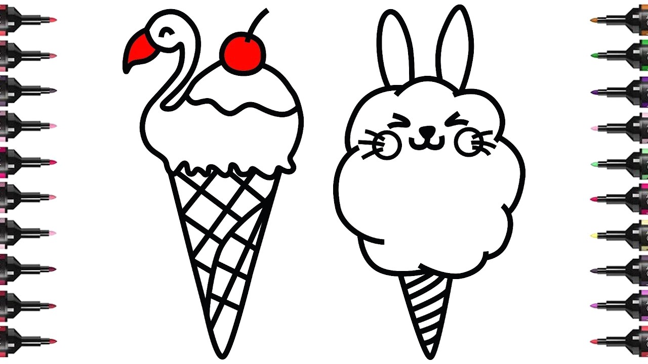 Ice Cream Line Drawing Cute Coloring Pages - Ice Cream Line Drawing. 