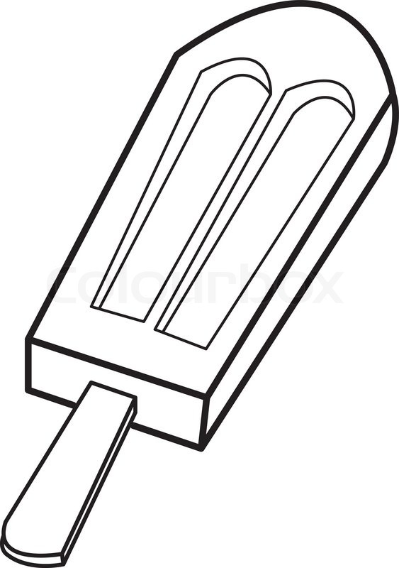 563x800 Ice Cream Stick Vector Stock Vector Colourbox - Ice Cream Line Drawing