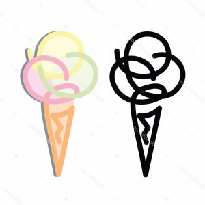 300x300 Stock Illustration Line Drawing Of Ice Cream Arenawp - Ice Cream Line Drawing