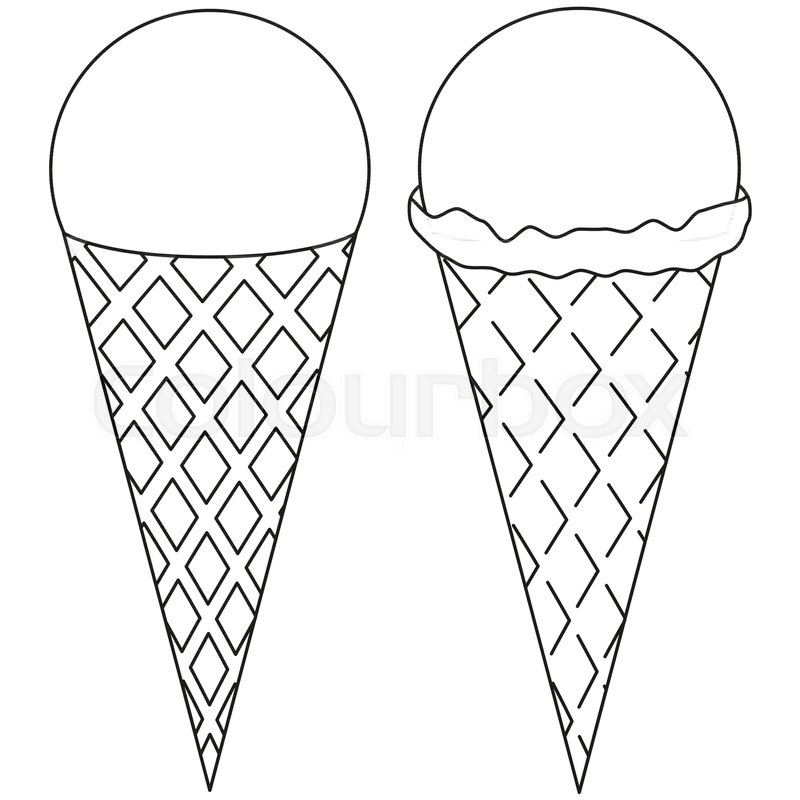 800x800 Black And White Line Art Icon Ice Stock Vector Colourbox - Ice Cream Line Drawing