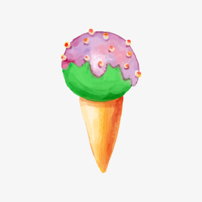 650x651 Vector Watercolor Pencil Drawing Of Ice Cream, Watercolor Clipart - Ice Cream Pencil Drawing