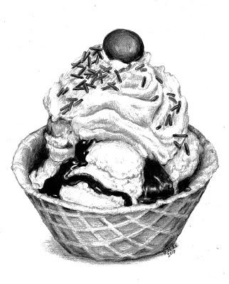 322x400 Ice Cream Cone Pencil Drawing - Ice Cream Pencil Drawing