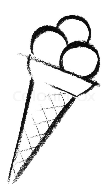 464x800 Crayon Sketched Ice Cream Wafer Stock Photo Colourbox - Ice Cream Pencil Drawing