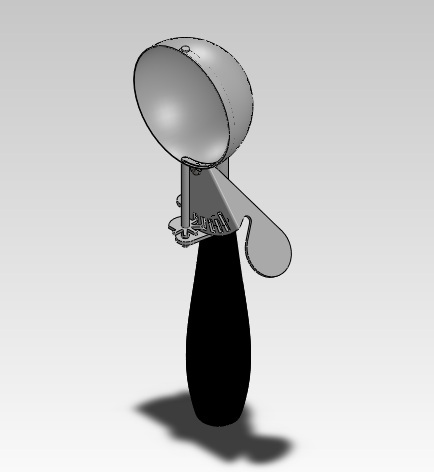 434x472 Mechanical Ice Cream Scoop In Solidworks - Ice Cream Scoop Drawing