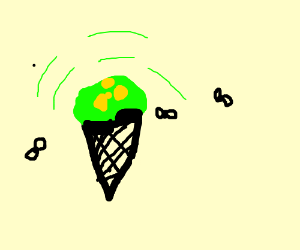 300x250 Radioactive Ice Cream Scoop For Flies Drawing - Ice Cream Scoop Drawing