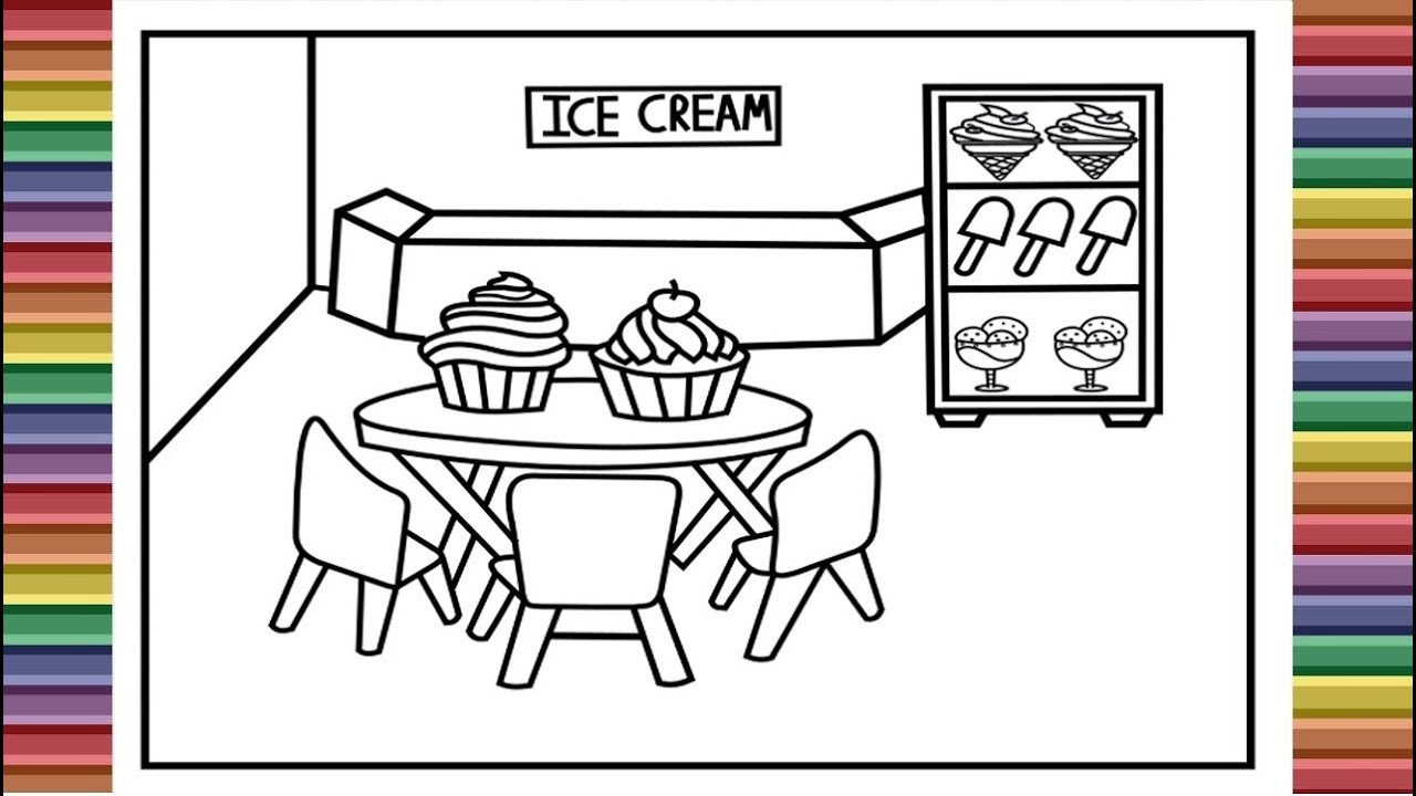 Download Ice Cream Shop Drawing at PaintingValley.com | Explore ...