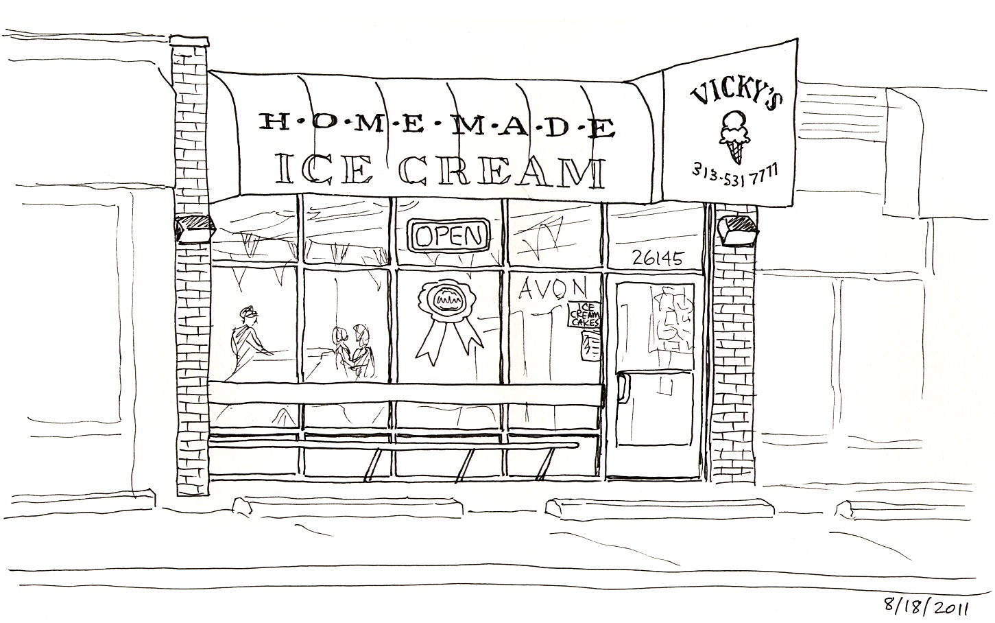 Ice Cream Shop Drawing at Explore collection of