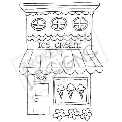 400x400 Boutique Buildings Ice Cream Shop - Ice Cream Shop Drawing