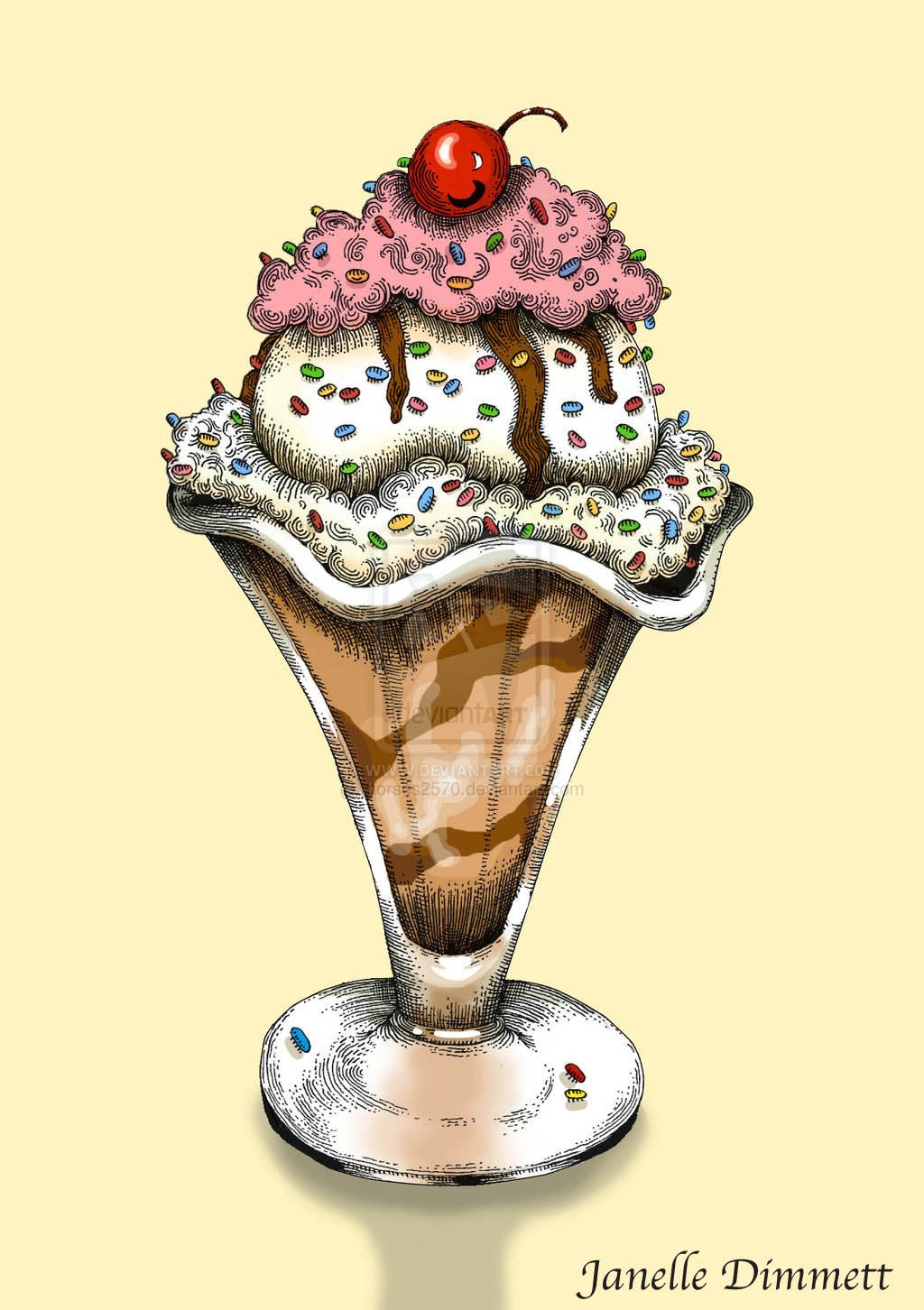 1024x1452 ice cream sundae the ice cream parlour in ice cream - Ice Cream Sundae Drawing