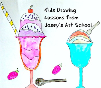 350x304 kids drawing lesson ice cream sundaes directed line drawing - Ice Cream Sundae Drawing