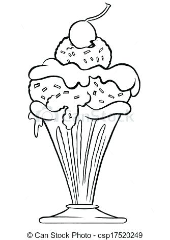 334x470 coloring interesting ice cream sundae coloring pages - Ice Cream Sundae Drawing