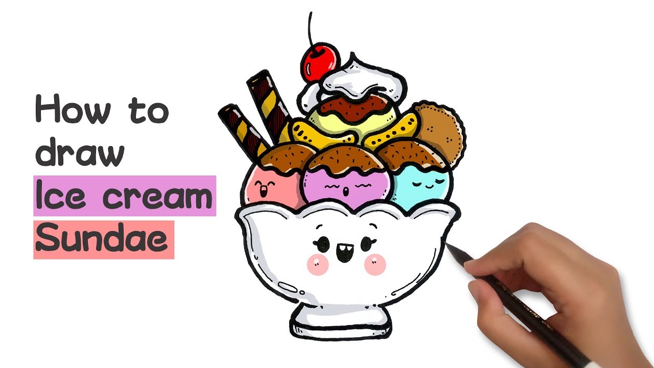 Ice Cream Sundae Drawing At Paintingvalley Com Explore