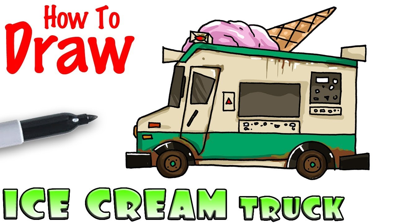 1280x720 How To Draw The Ice Cream Truck Fortnite - Ice Cream Truck Drawing