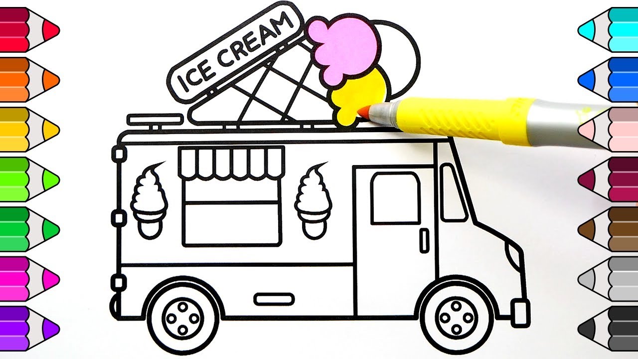 How To Draw A Ice Cream Truck Step By Step