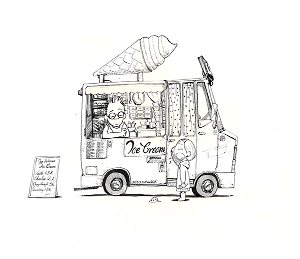 600x517 Ice Cream Truck On Behance - Ice Cream Truck Drawing