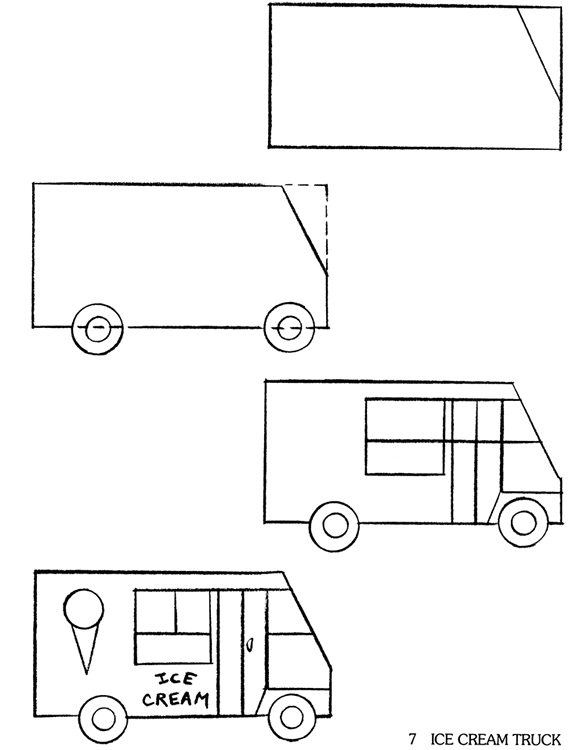 584x750 Drawn Truck Ice Cream Truck - Ice Cream Truck Drawing