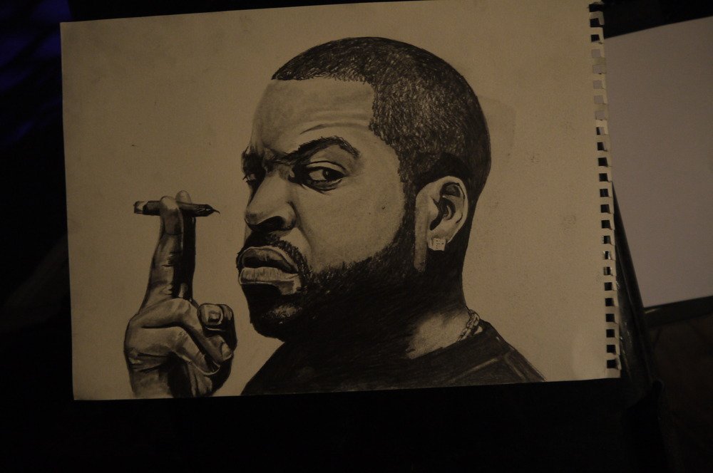 1000x664 J's Sketchs Ice Cube Original Portrait Drawing - Ice Cube Drawing