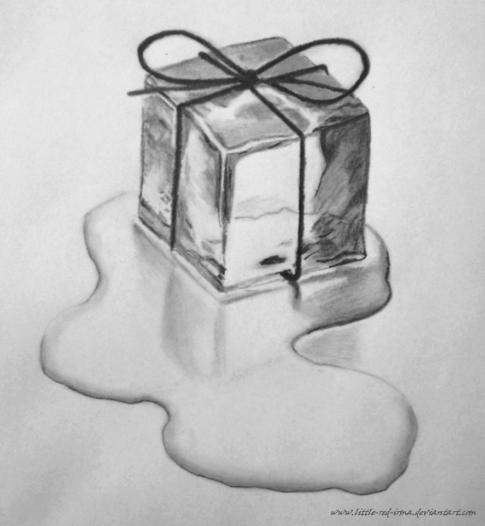 686x744 Melting Ice Cube Drawing Pic Drawing Skill - Ice Cube Drawing