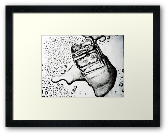 550x442 Detailed Ice Cube Drawing Framed Print - Ice Cube Drawing