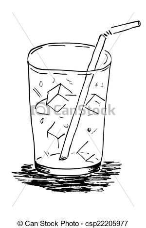 300x470 Doodle Glass With Ice Cube And Straw - Ice Cube Drawing