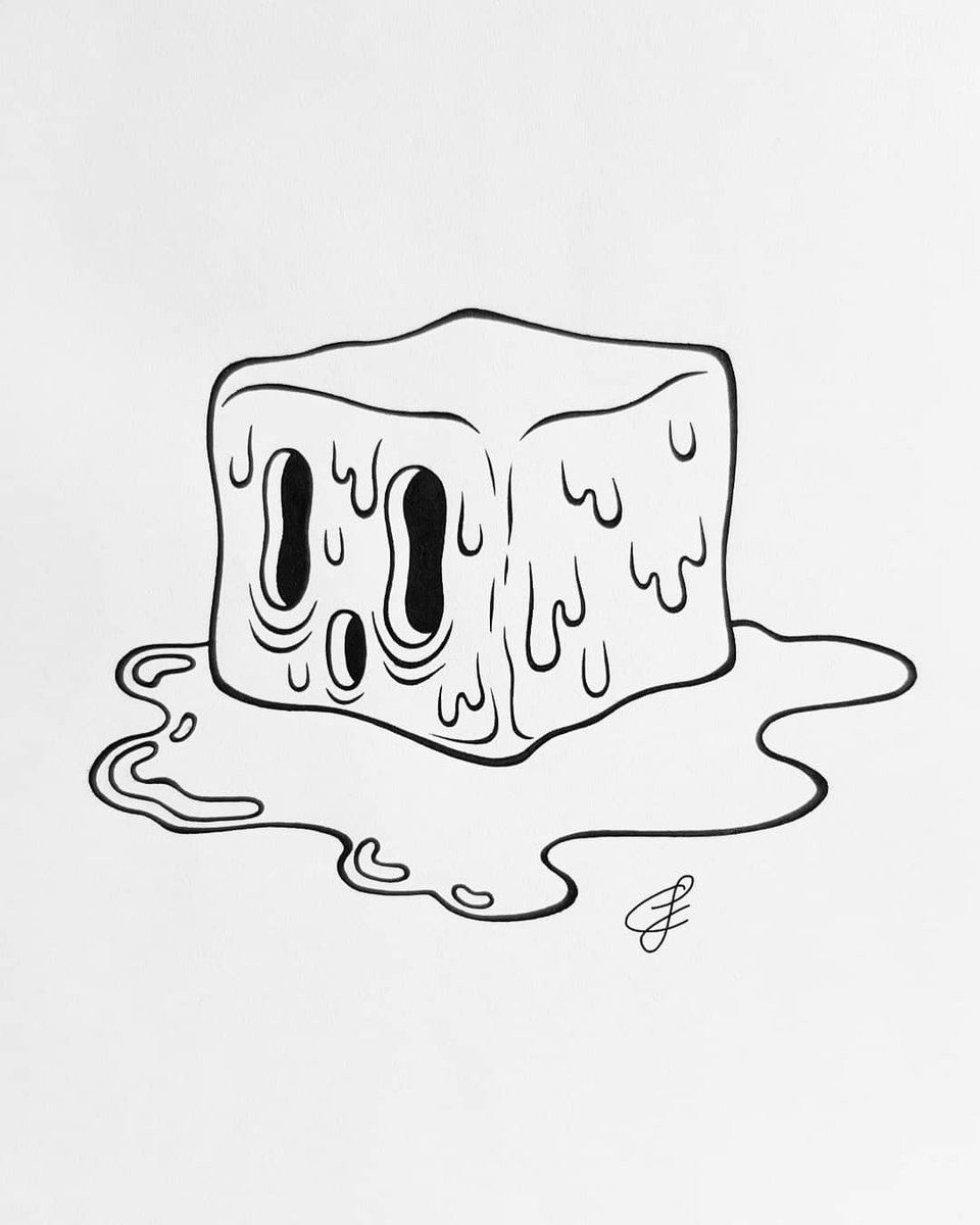 Ice Cube Melting Drawing at PaintingValley.com | Explore collection of