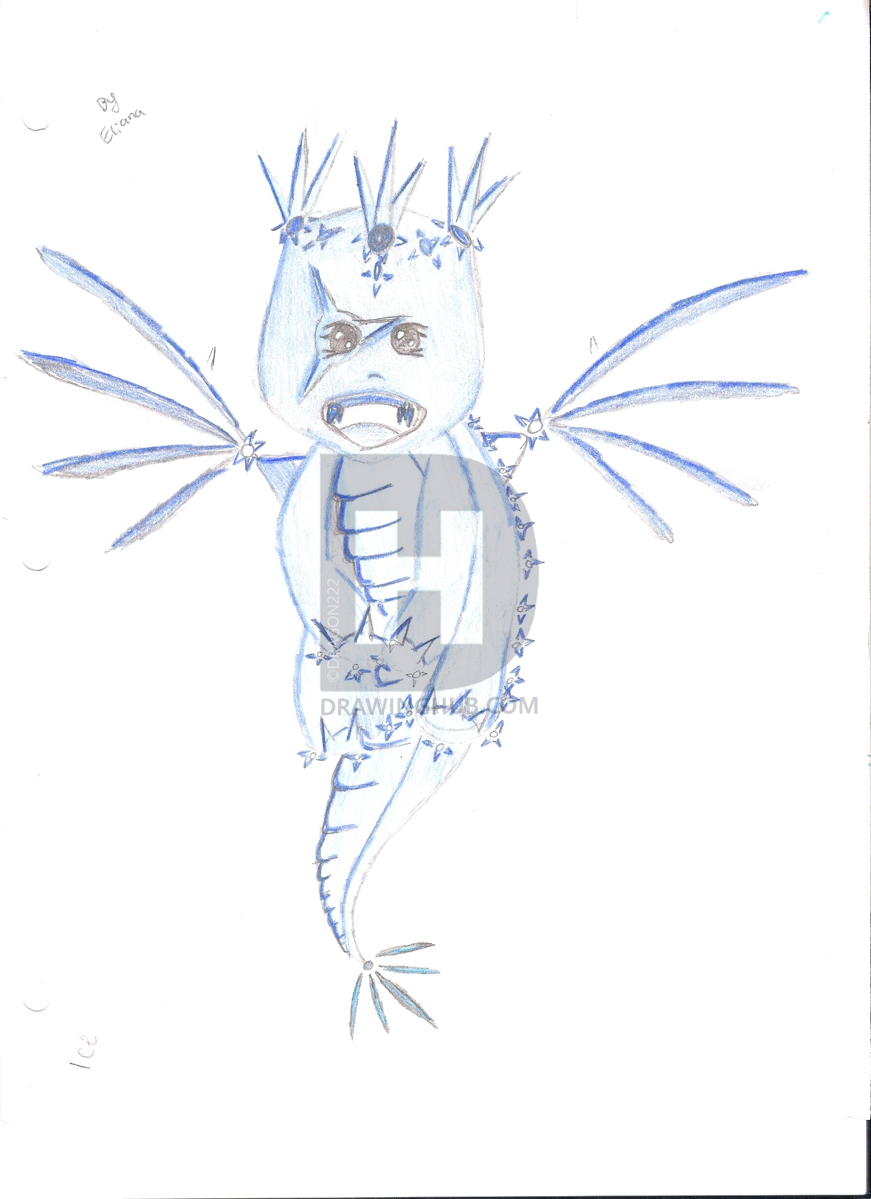 1700x2338 Cute Ice Dragon Drawing - Ice Dragon Drawing