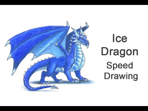 480x360 Ice Dragon Time Lapse Speed Drawing - Ice Dragon Drawing