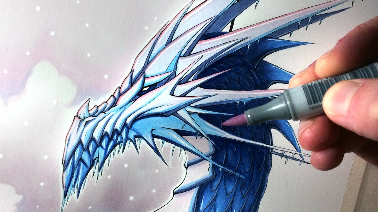 1280x720 Let's Draw An Ice Dragon - Ice Dragon Drawing