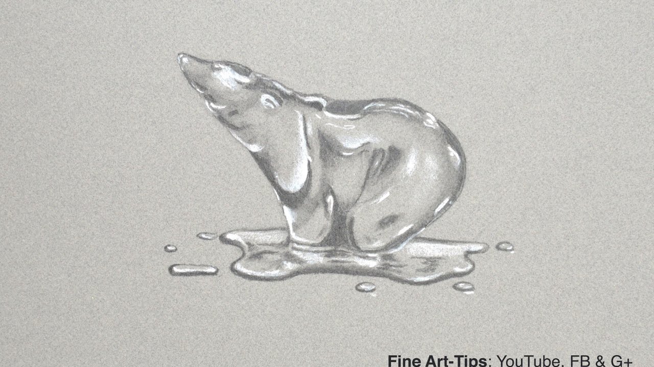 1280x720 How To Draw A Melting Polar Bear Of Ice - Ice Drawing