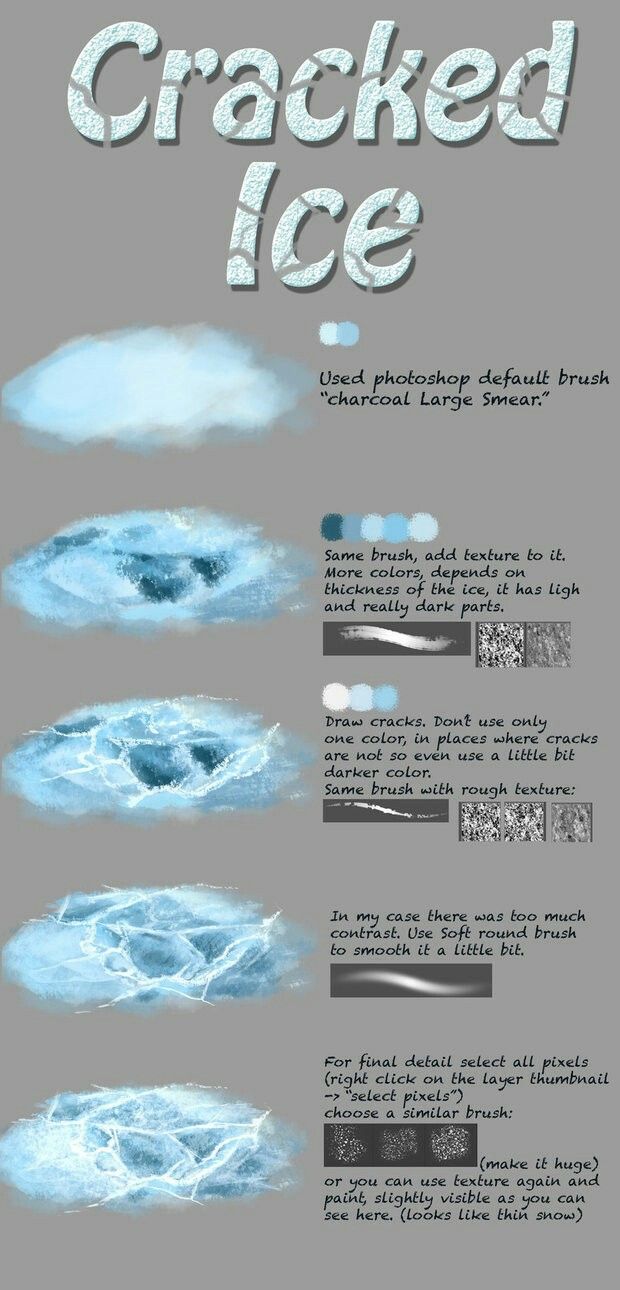 620x1290 Ice Cracked Tutorial Digital Reference Art Tutorials - Ice Drawing