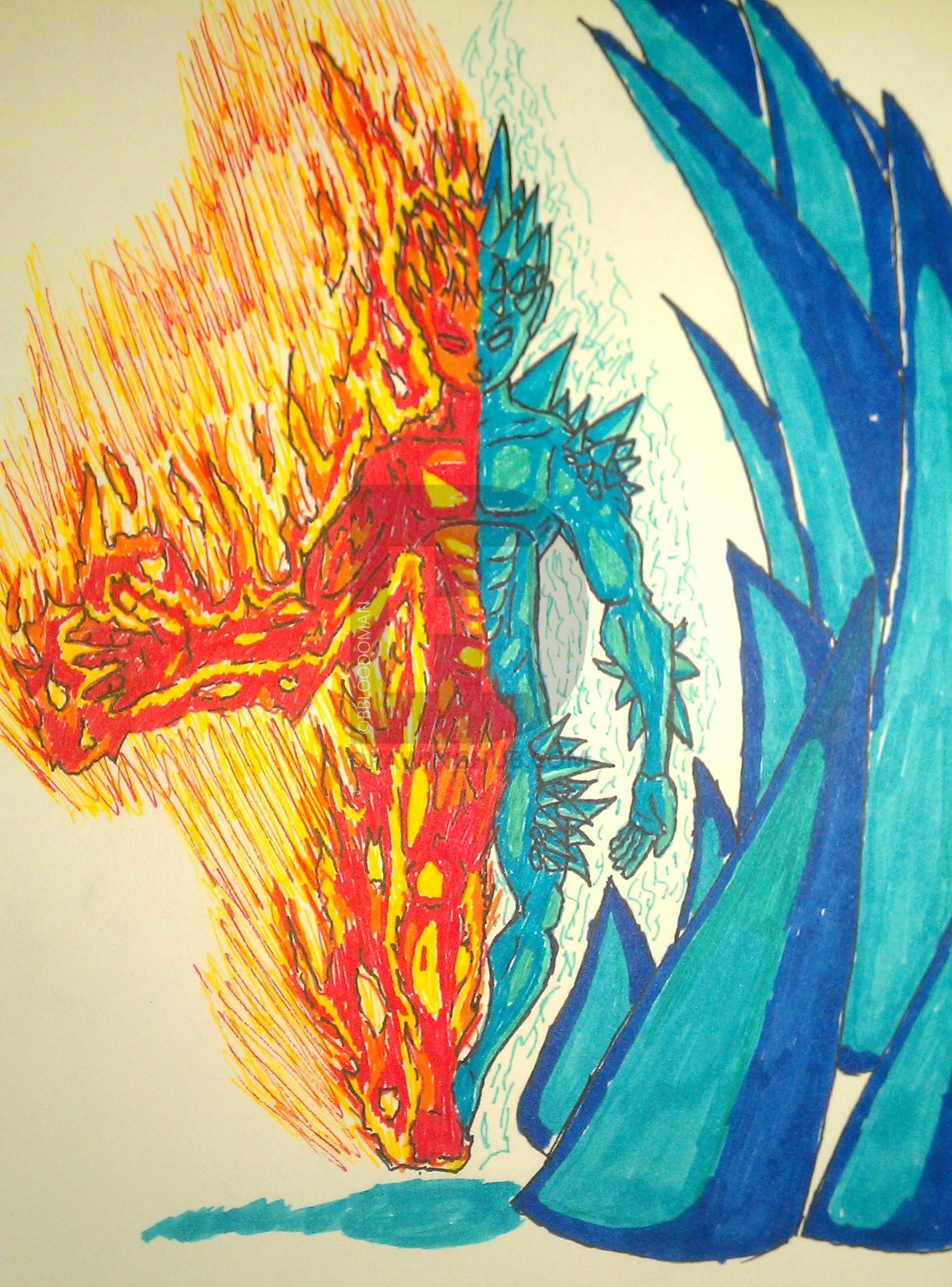 1952x2638 Fire And Ice Drawing - Ice Drawing