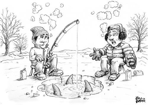 500x354 Ice Fishing Cartoon Contest - Ice Fishing Drawing