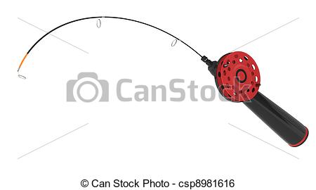 450x270 ice fishing rod isolated on white rendered image - Ice Fishing Drawing