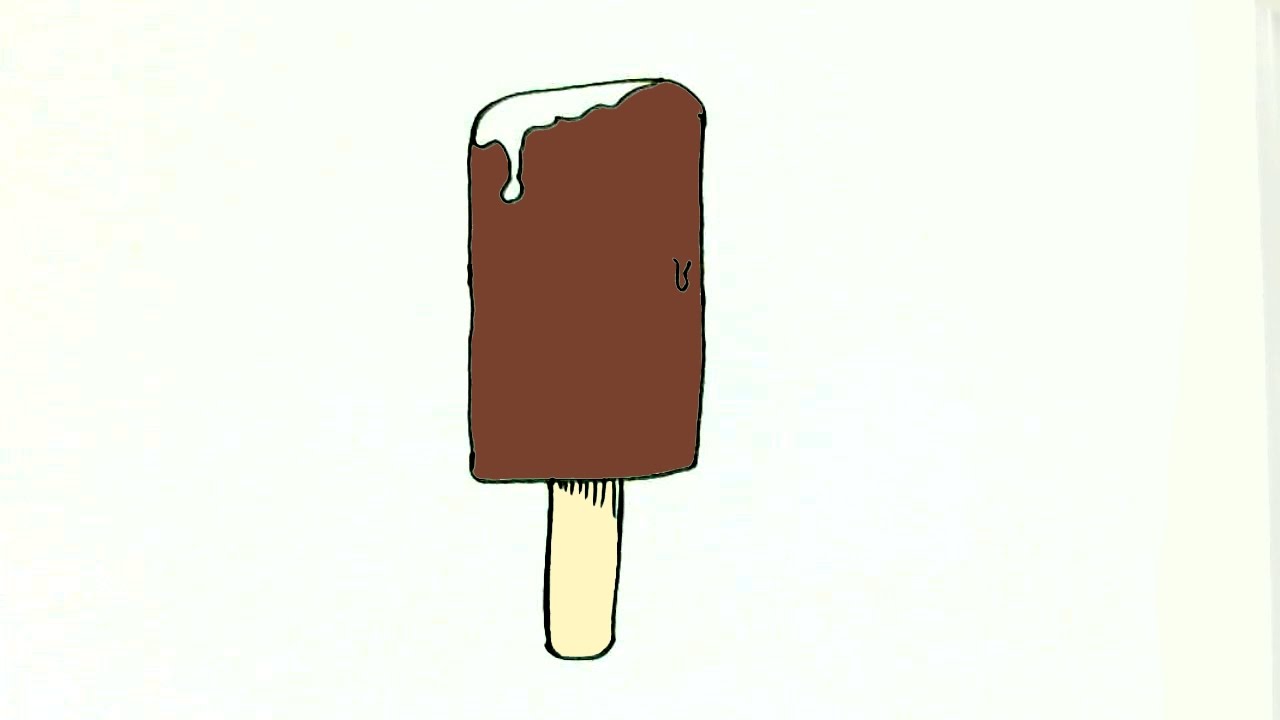1280x720 How To Draw Ice Cream Candy Bar In Easy Steps For Children - Ice Pop Drawing